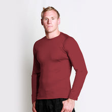 Load image into Gallery viewer, Men&#39;s Long Sleeve Crew T-shirt Burgundy
