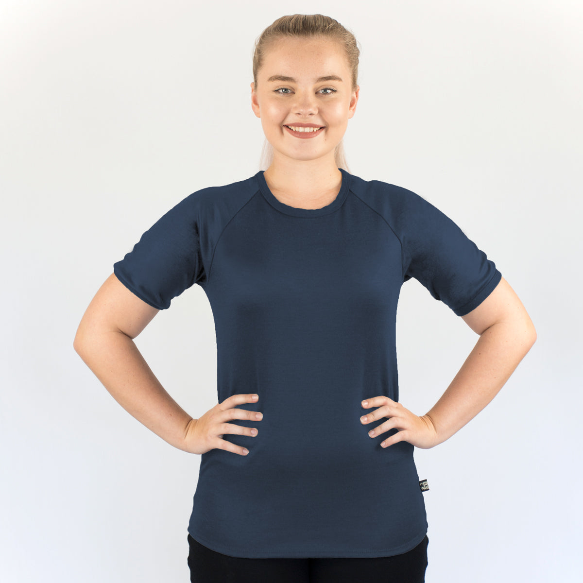 Merino Short Sleeve Raglan T-shirt Navy