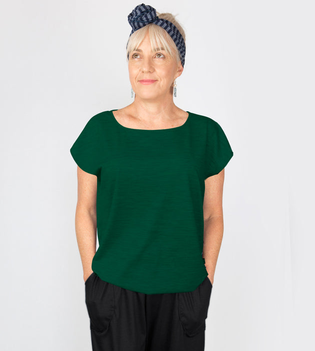 Merino Cap Sleeve Top green