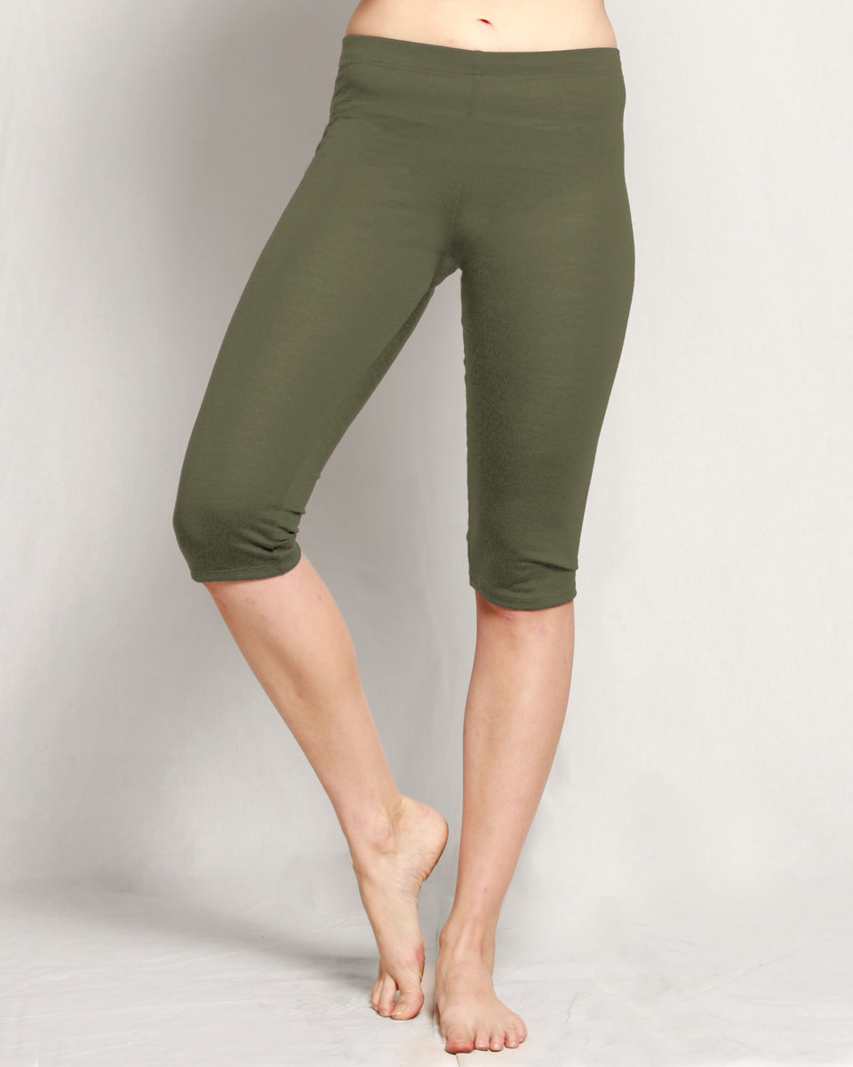 Merino 3/4 Leggings Olive