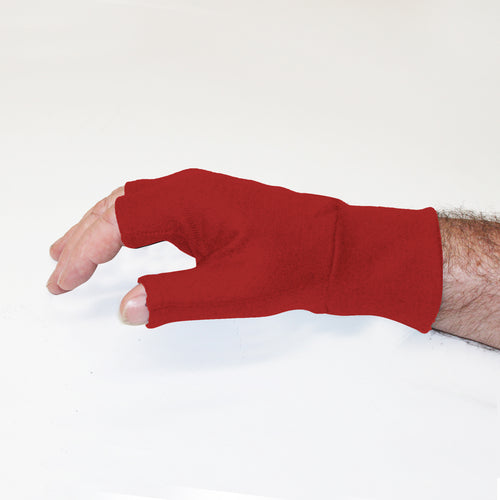 Merino Wool Fingerless Gloves in Red colour