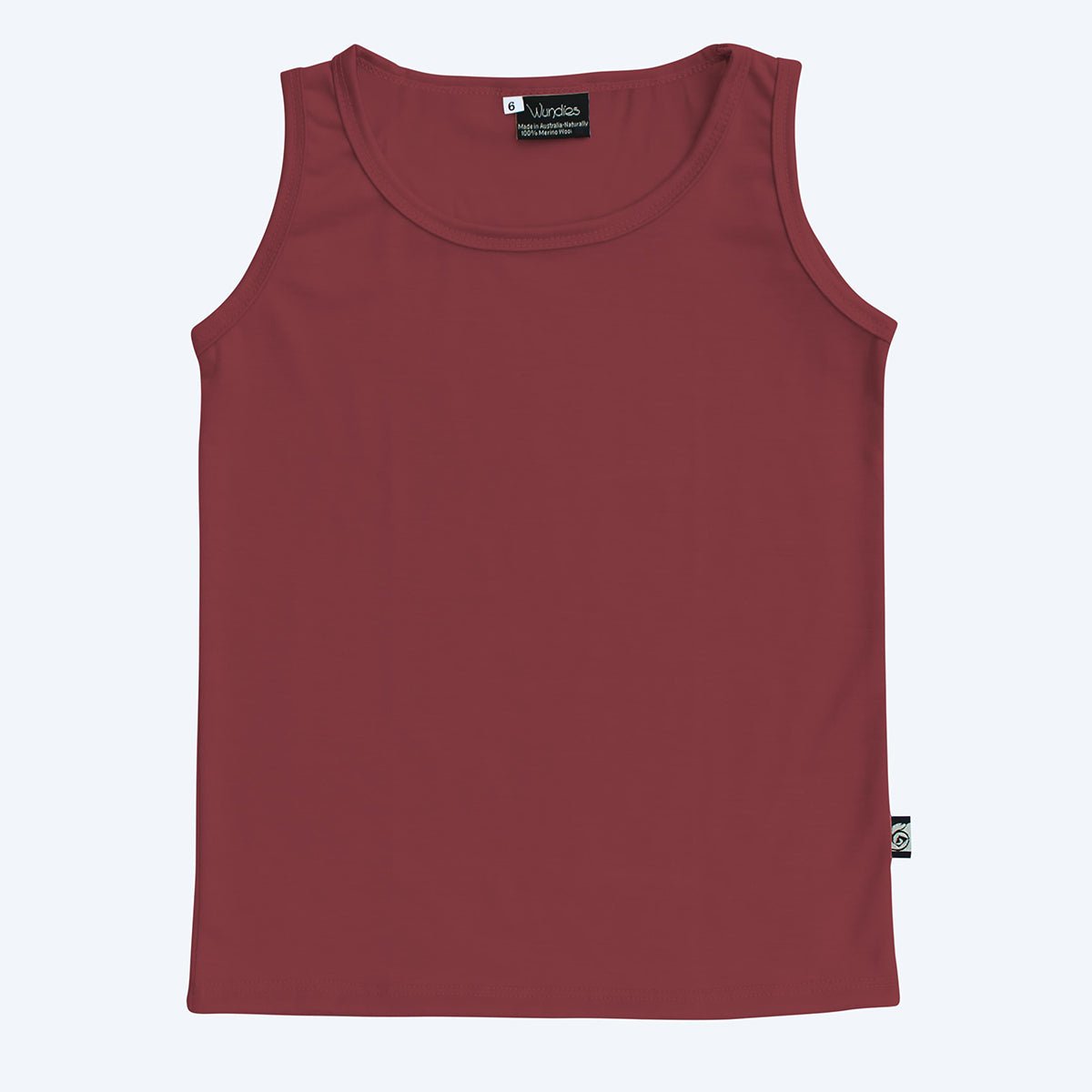 Children's Merino Singlet Burgundy