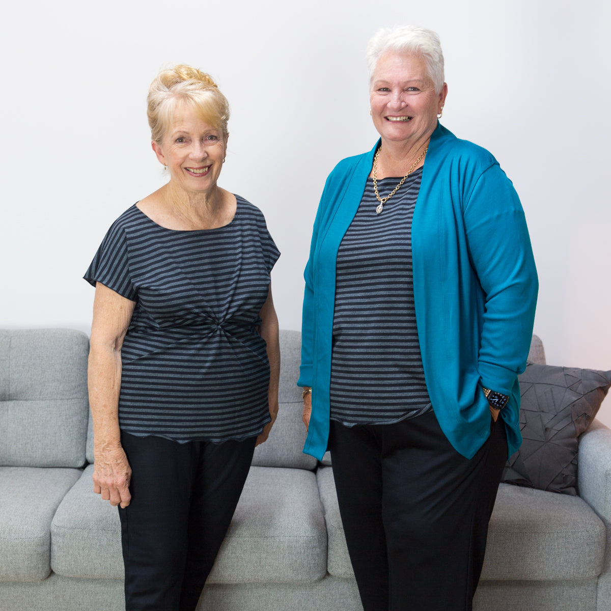 Stripe Cap Sleeve Merino T-shirt