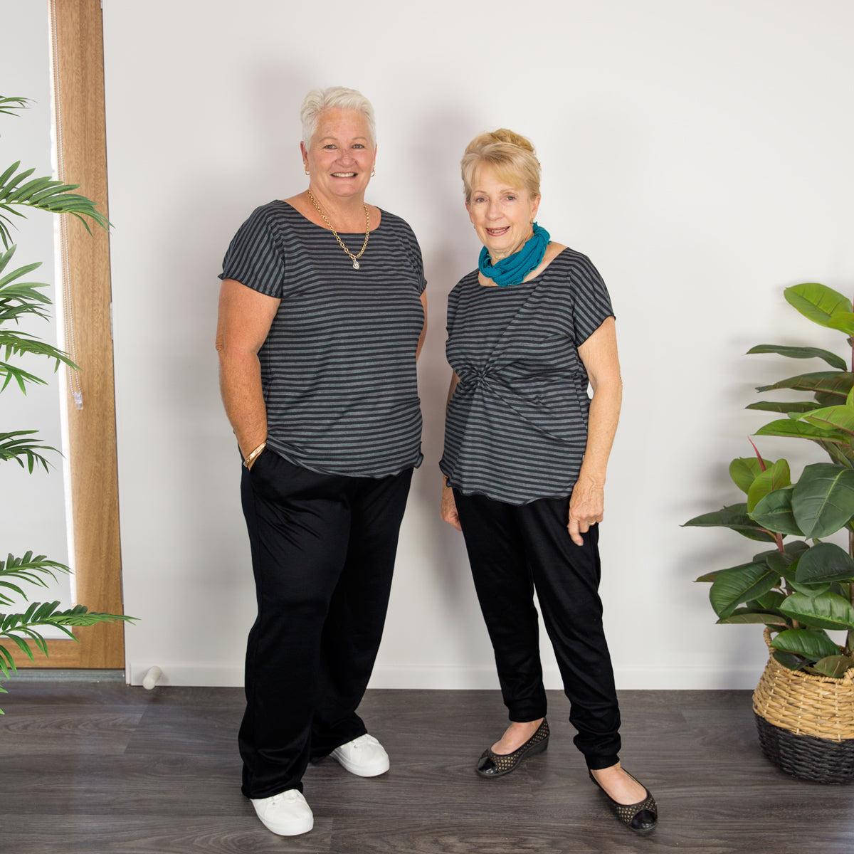 Stripe Cap Sleeve Merino T-shirt