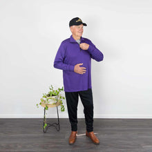 Load image into Gallery viewer, Men&#39;s Purple Merino Zip Top
