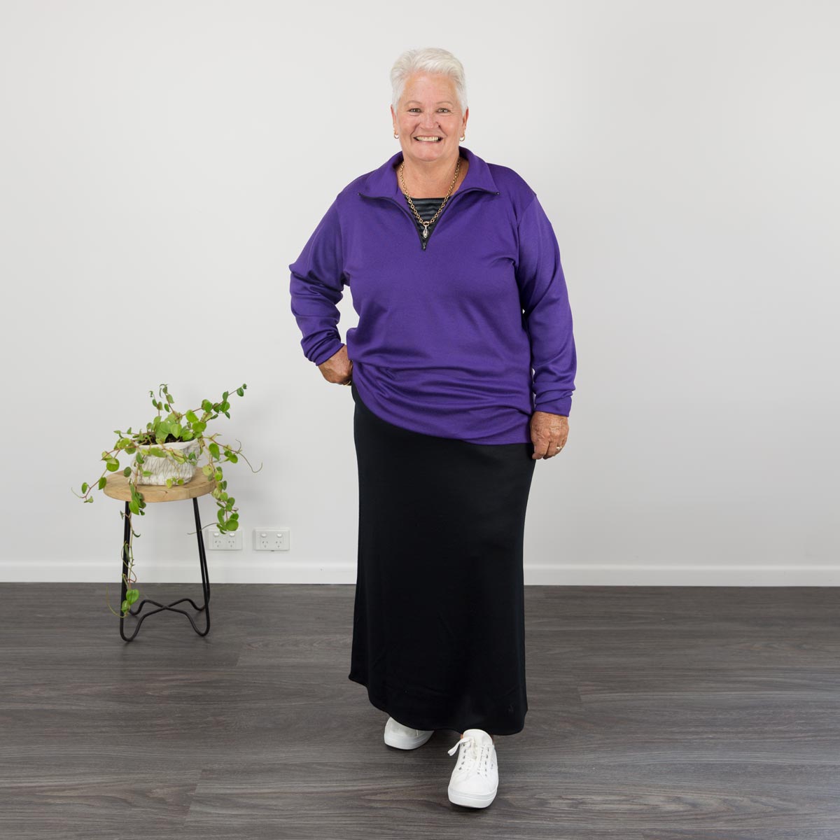 Merino A-line Skirt Black