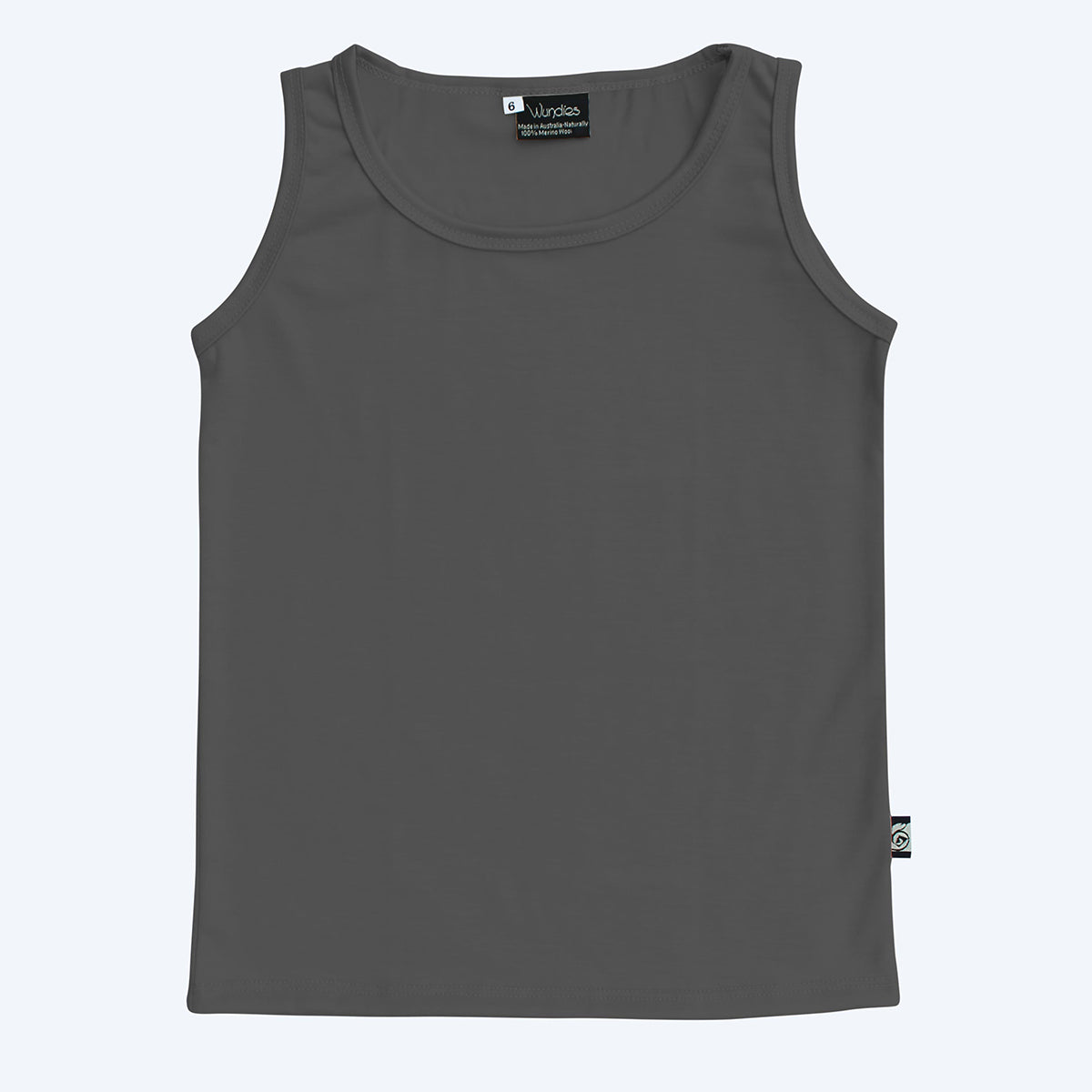Children's Merino Singlet Charcoal