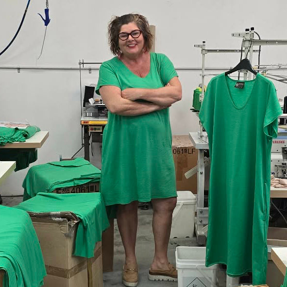 Merino T-shirt dress with pockets