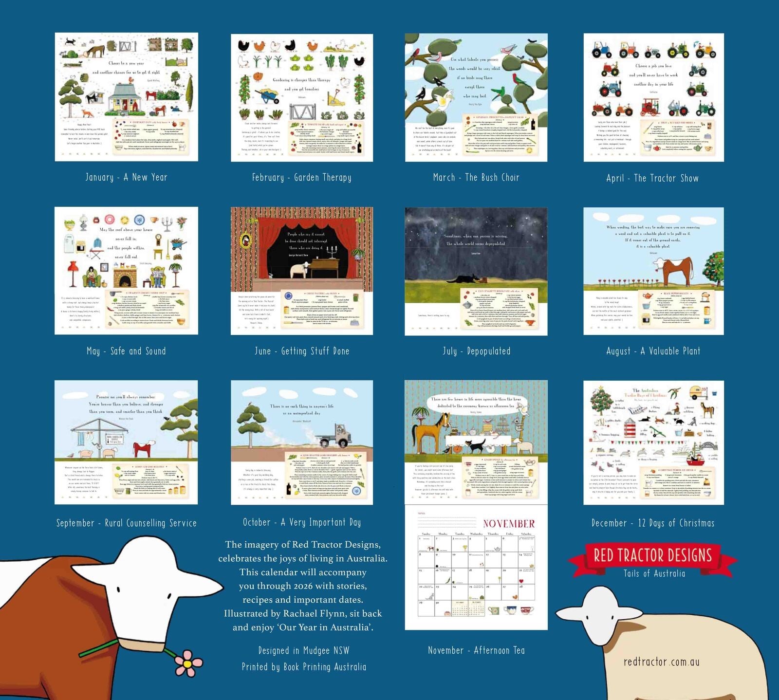 Red Tractor Designs Calendar for 2026