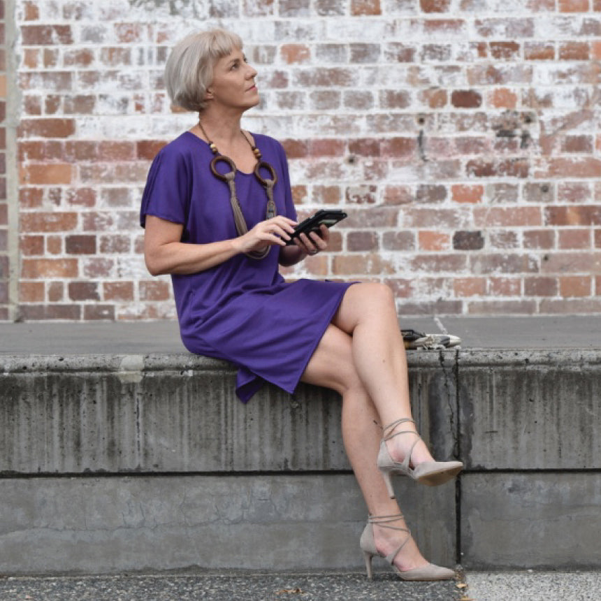 Merino T-shirt dress with pockets