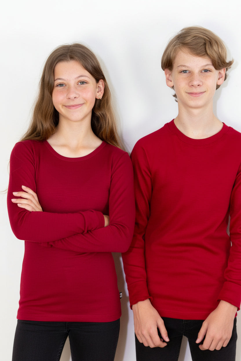 #930D 275gsm Heavyweight Merino Kids Long Sleeve T-Shirt