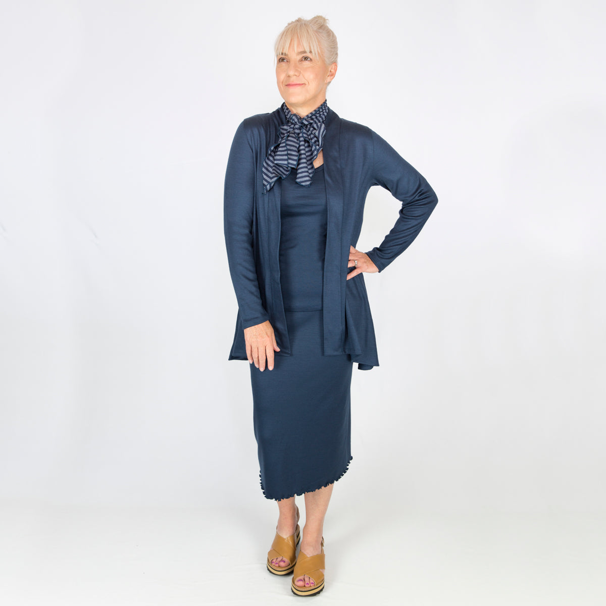 Merino Short Swing Jacket Navy