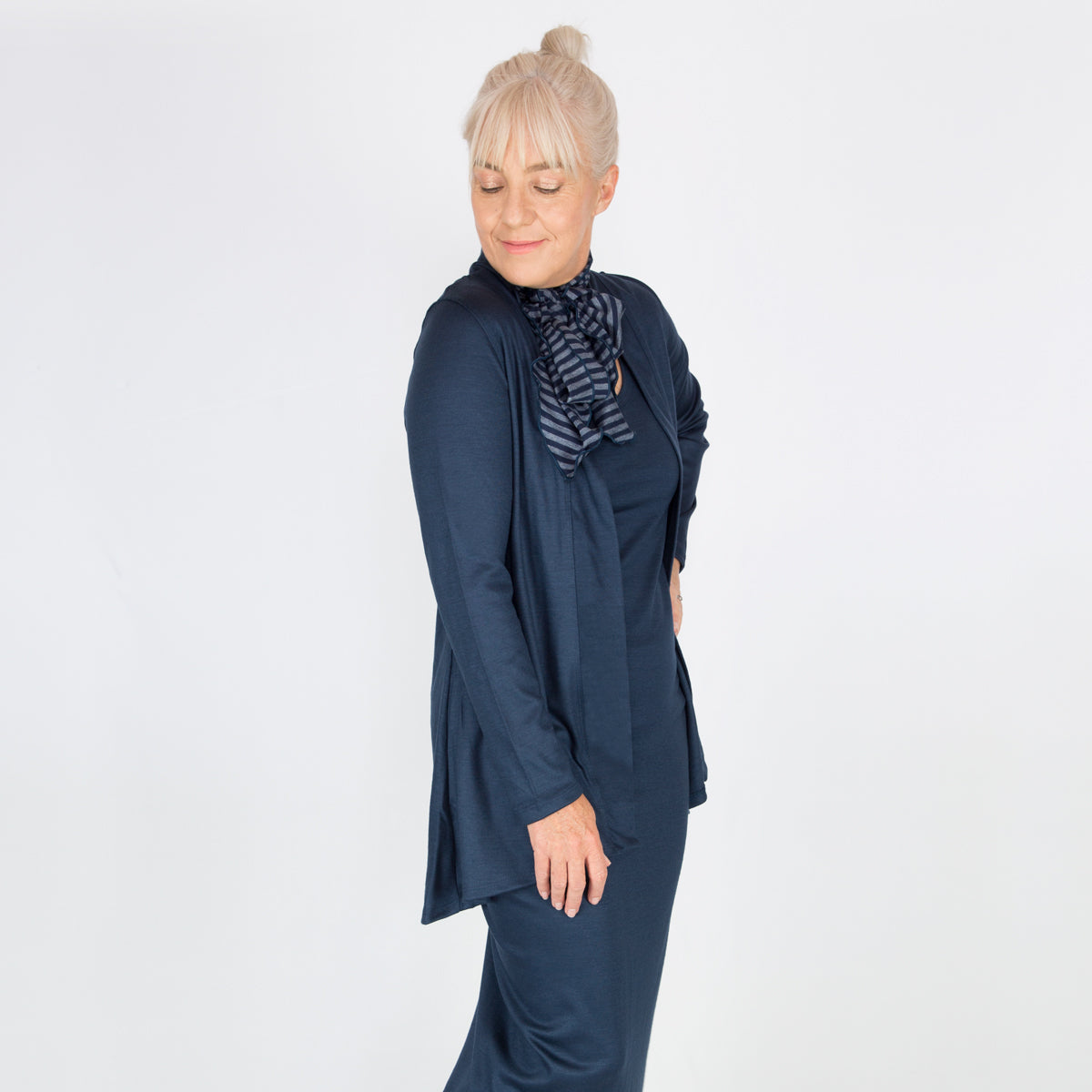 Merino Short Swing Jacket Navy