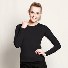 Load image into Gallery viewer, Long Sleeve Crew Merino T-Shirt in Black
