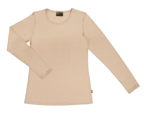 Merino Women's Crew neck T-shirt Latte