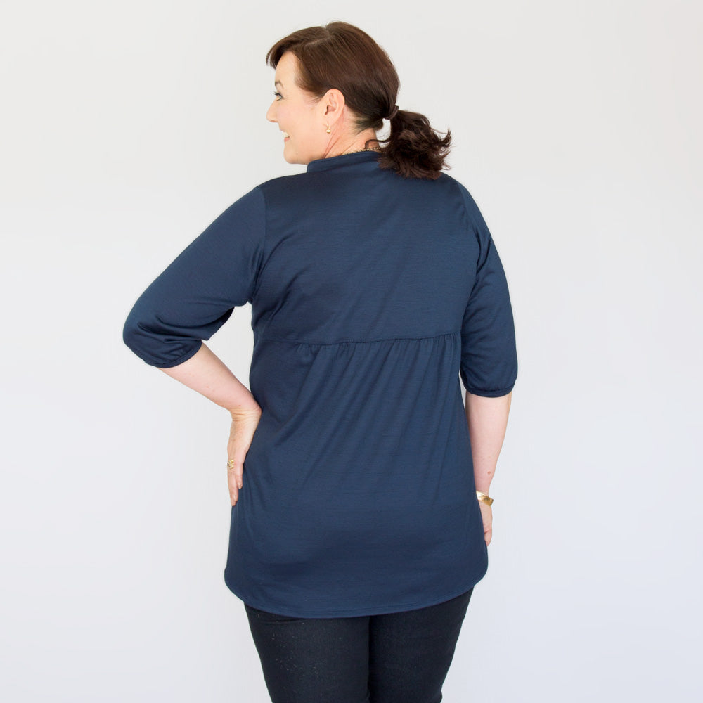 Womens Merino Tunic Top Navy