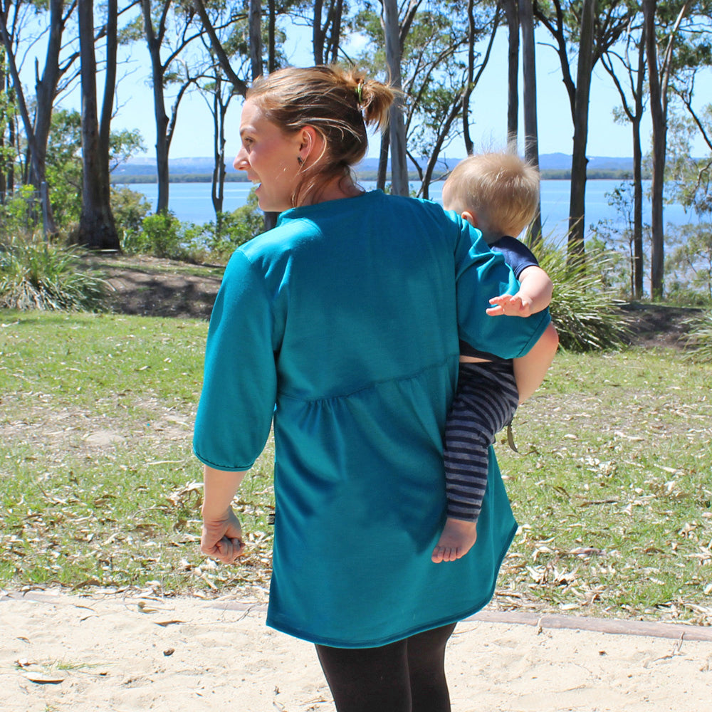 Womens Merino Tunic Top Teal