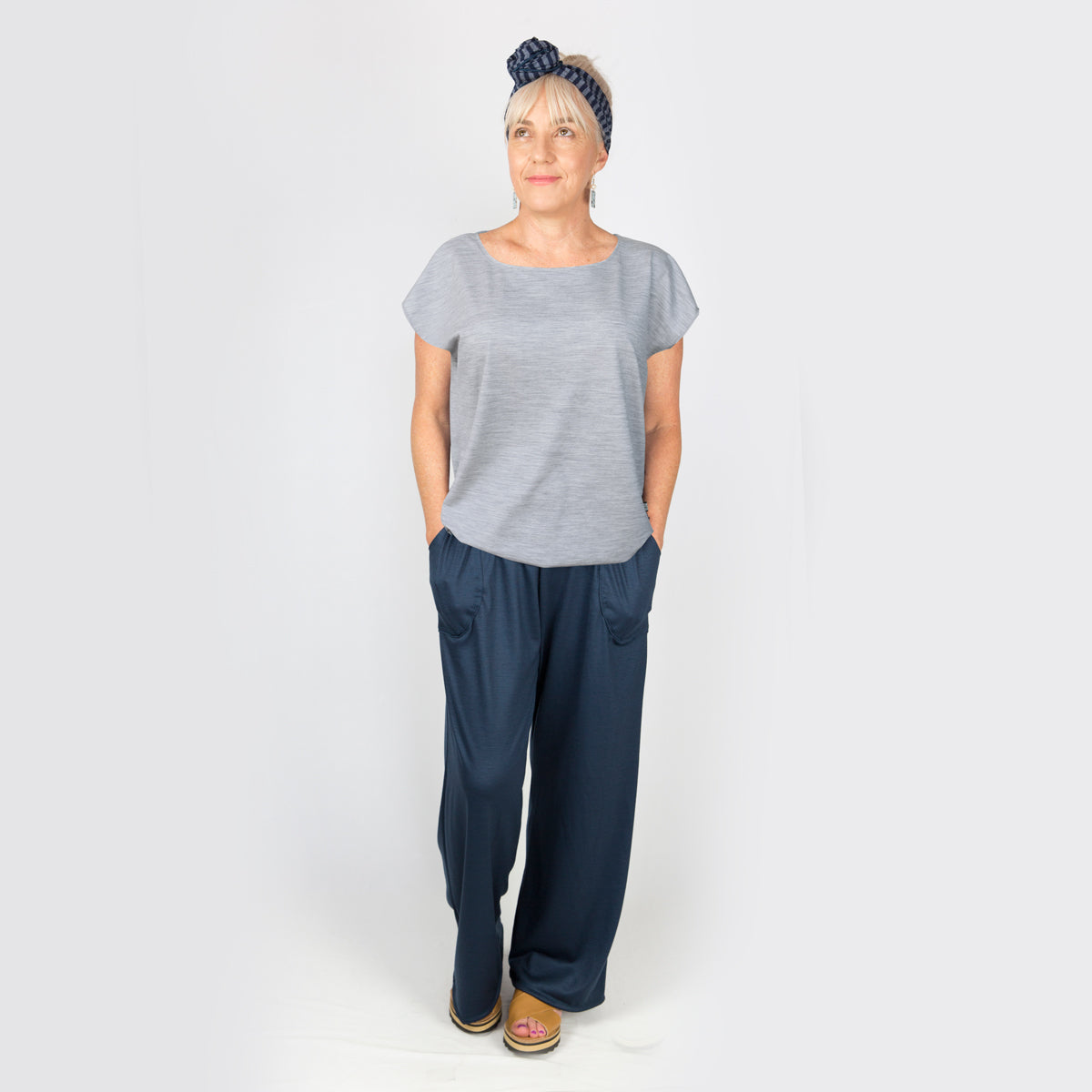 Merino Cap Sleeve Top Grey