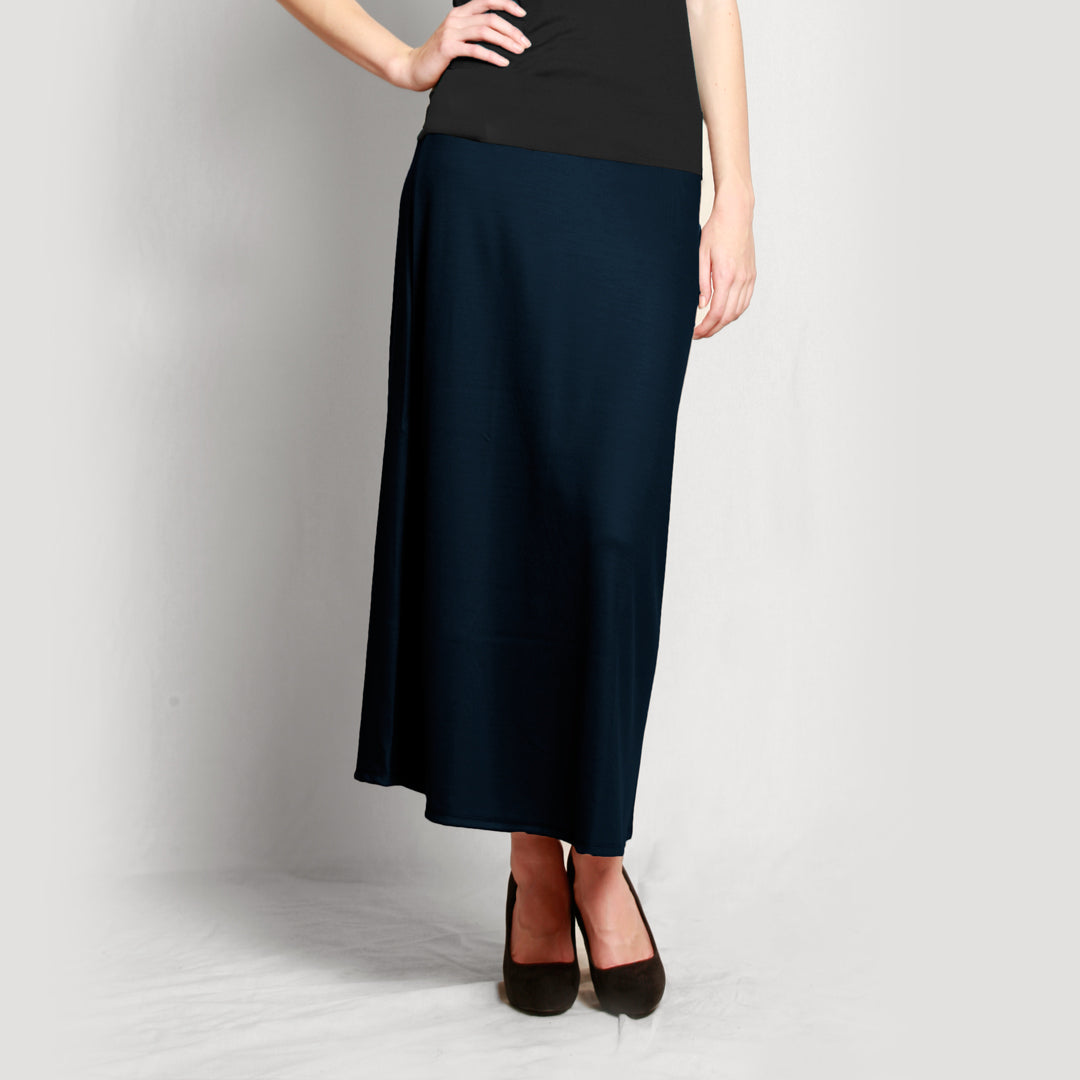 Merino A-Line Skirt Navy