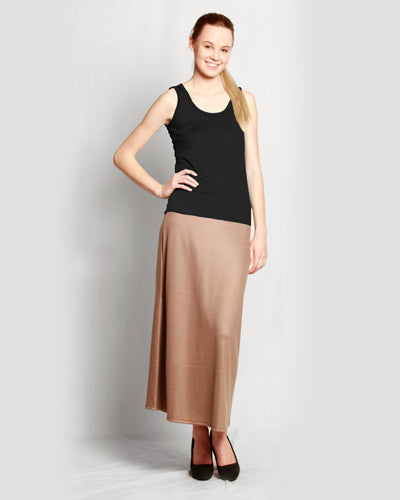 Merino A-line Skirt Taupe