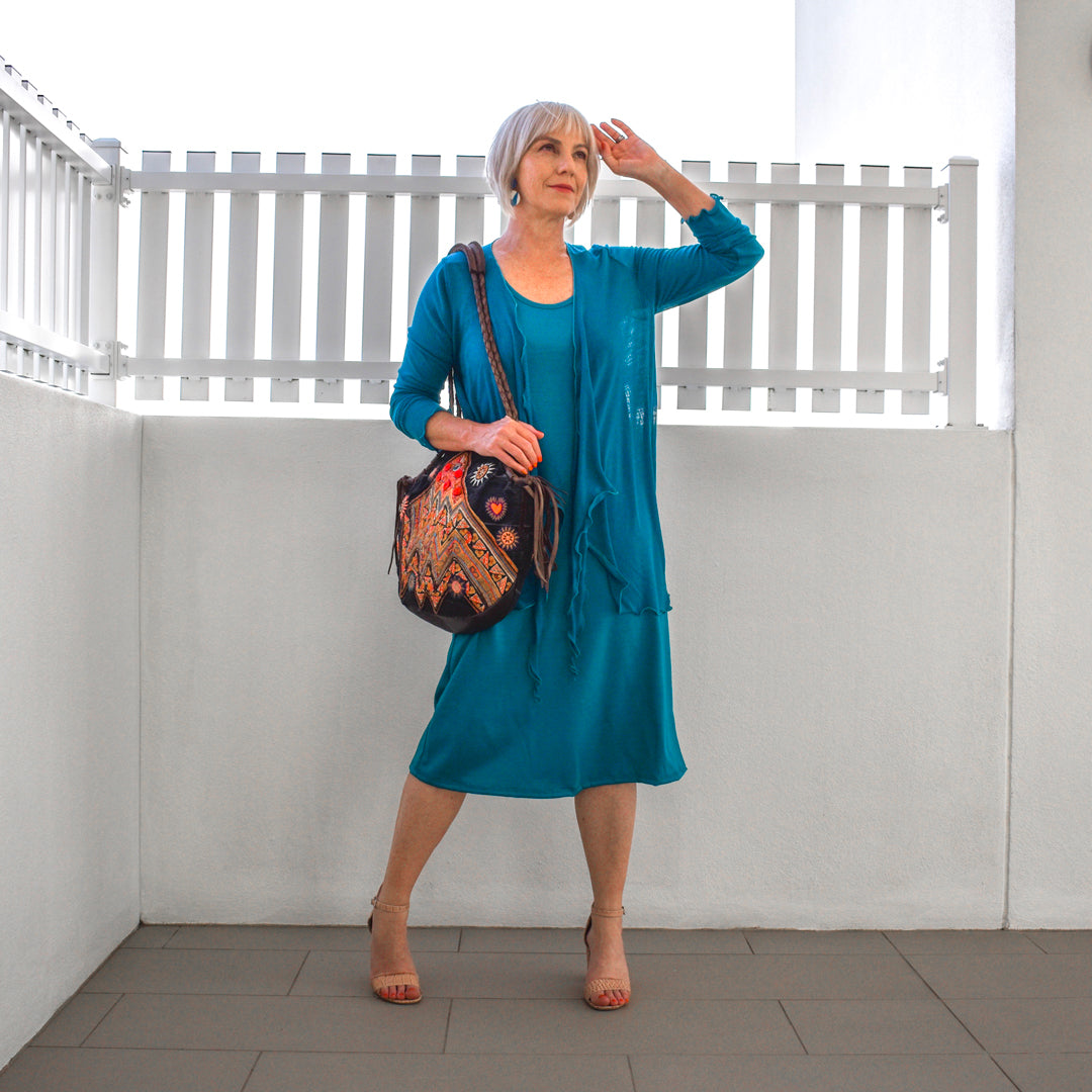 Merino Long Shift Dress - Reversible