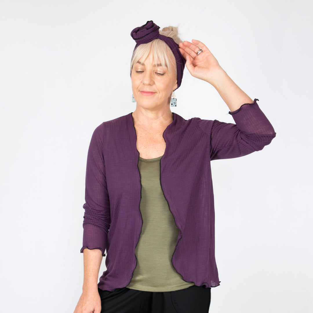 Merino Light Cardigan Purple