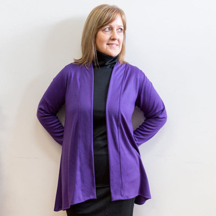 Merino Short Swing Jacket Purple