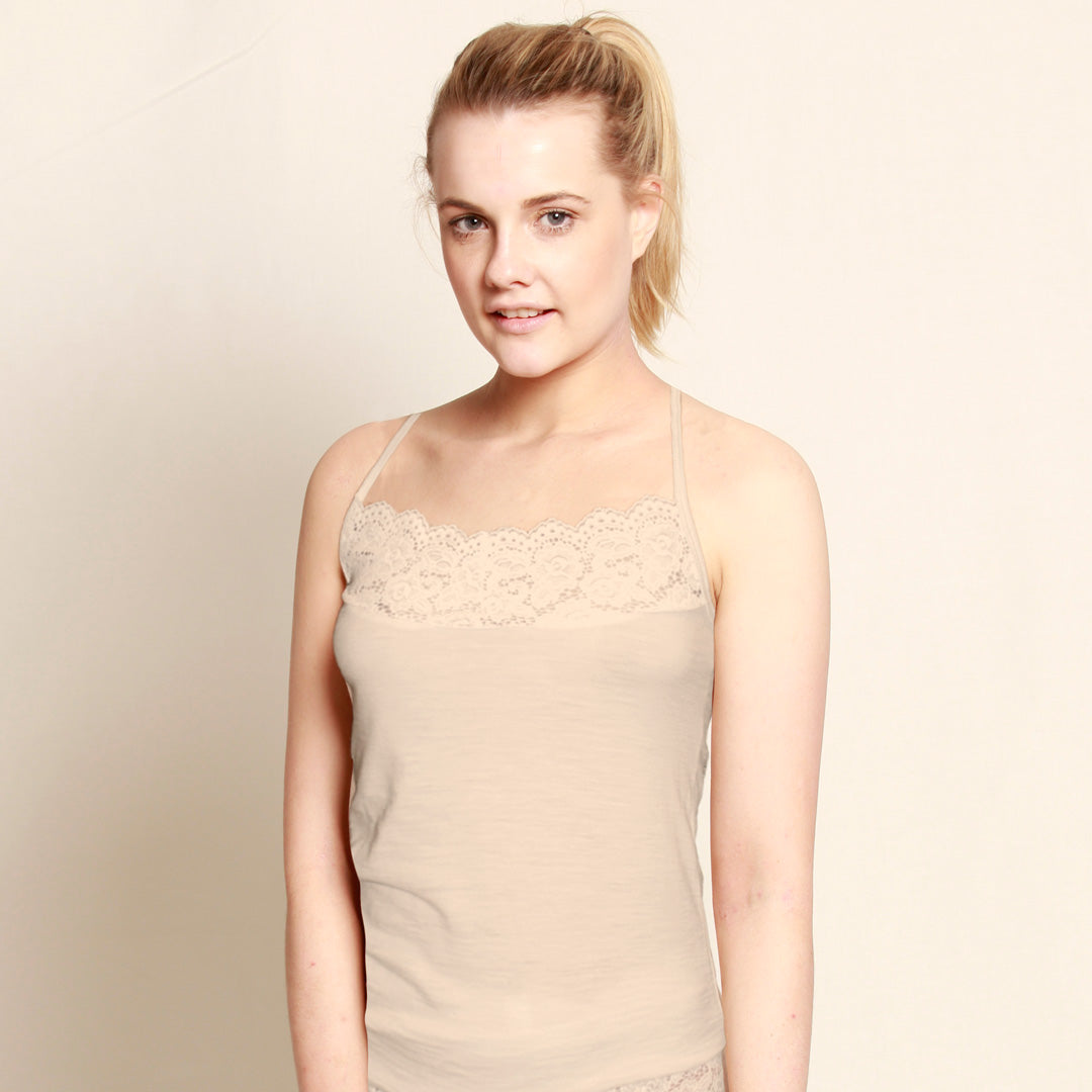 Merino Lace camisole latte