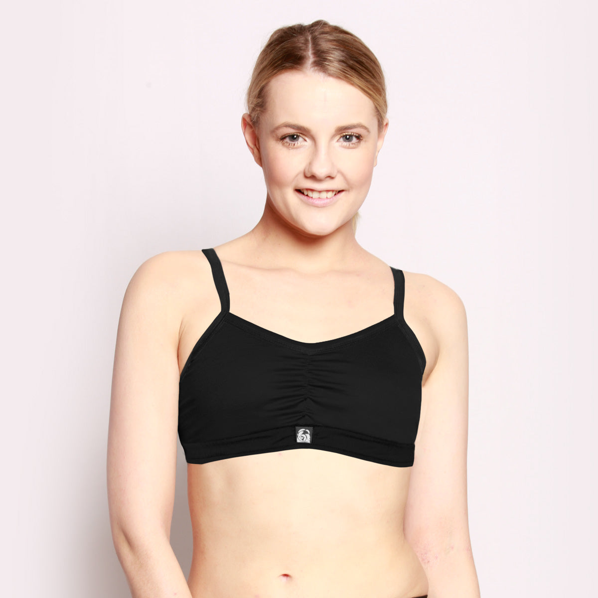 100% Merino Crop Top Bra Black