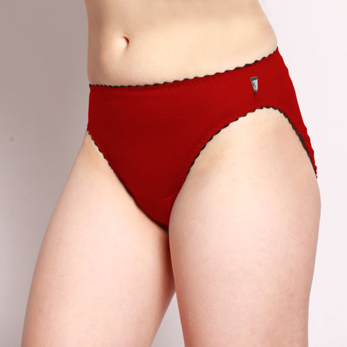 Merino Hi-Cut Briefs Red