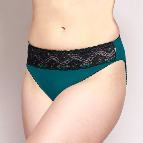 Lace Merino Hipster Briefs Teal