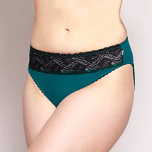 Load image into Gallery viewer, Lace Merino Hipster Briefs Teal
