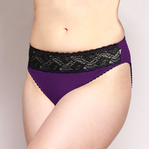 Lace Merino Hipster Briefs Purple