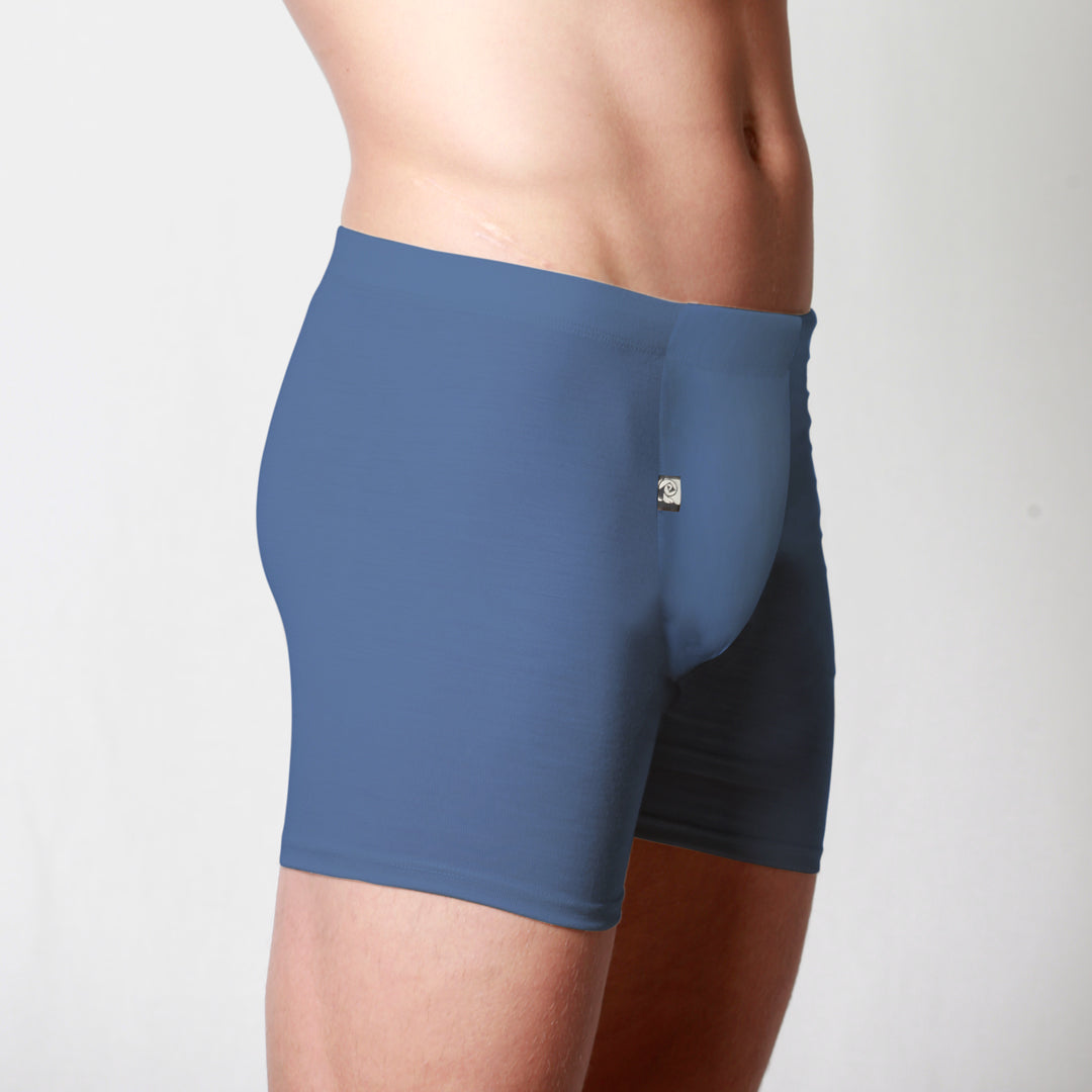 Men's Merino fitted boxer briefs Blue