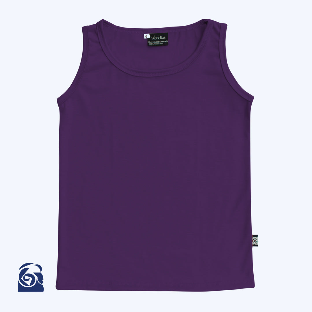 Kids Merino Singlet - Purple