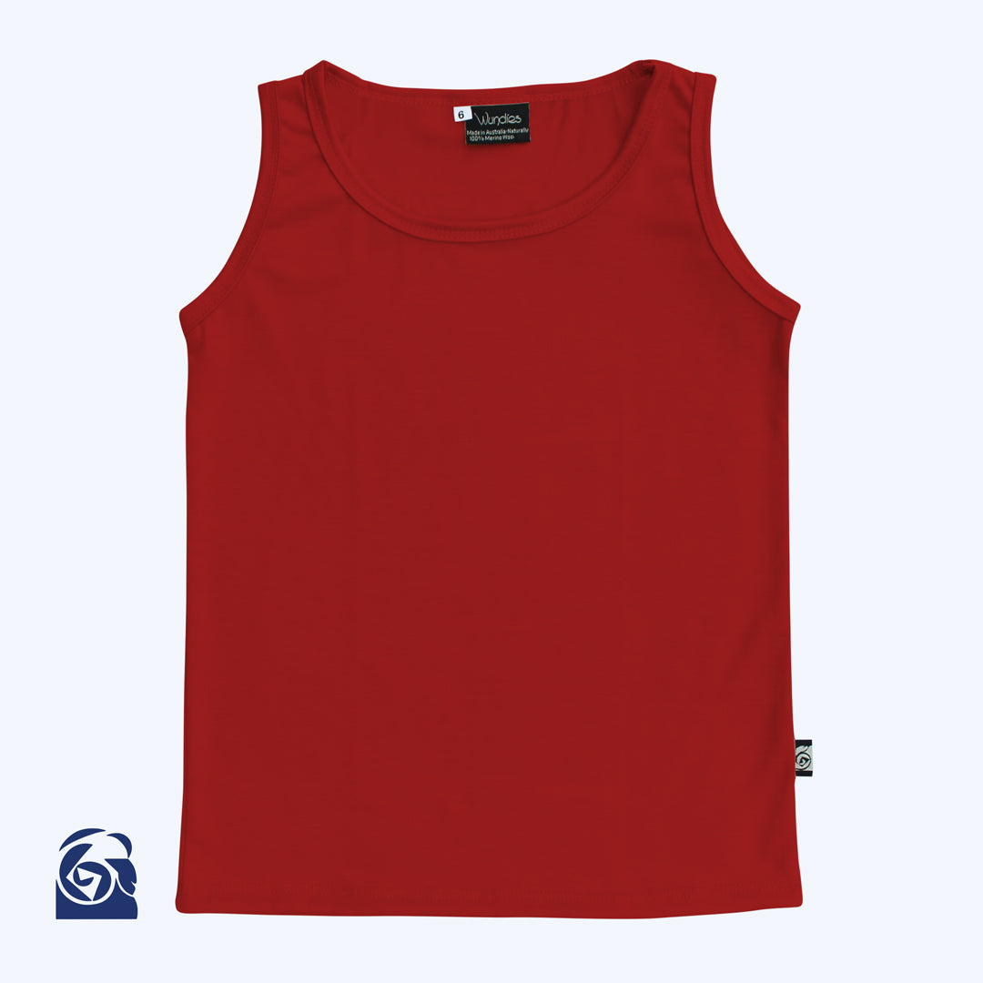 Kids Merino Singlet - Red