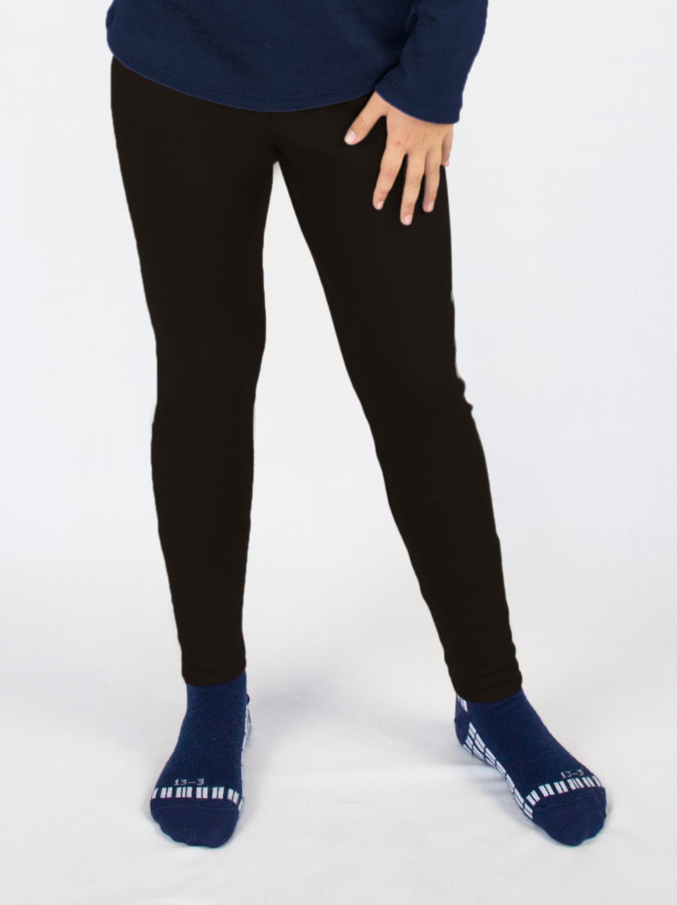 kids merino wool leggings black