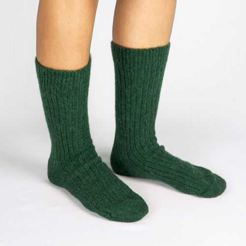 Warm Alapaca Blend Socks Green