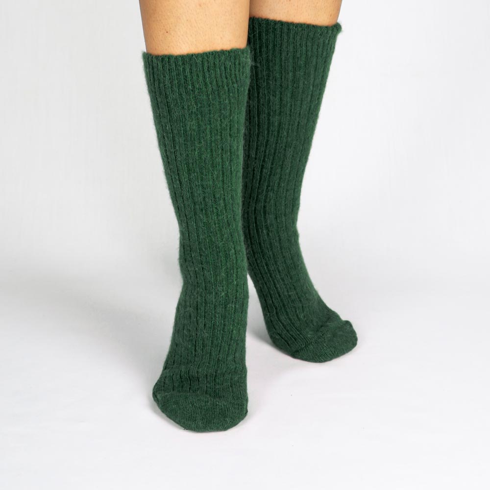 Warm Alapaca Blend Socks Green