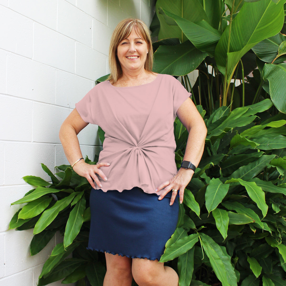 Merino Cap Sleeve Top Pink