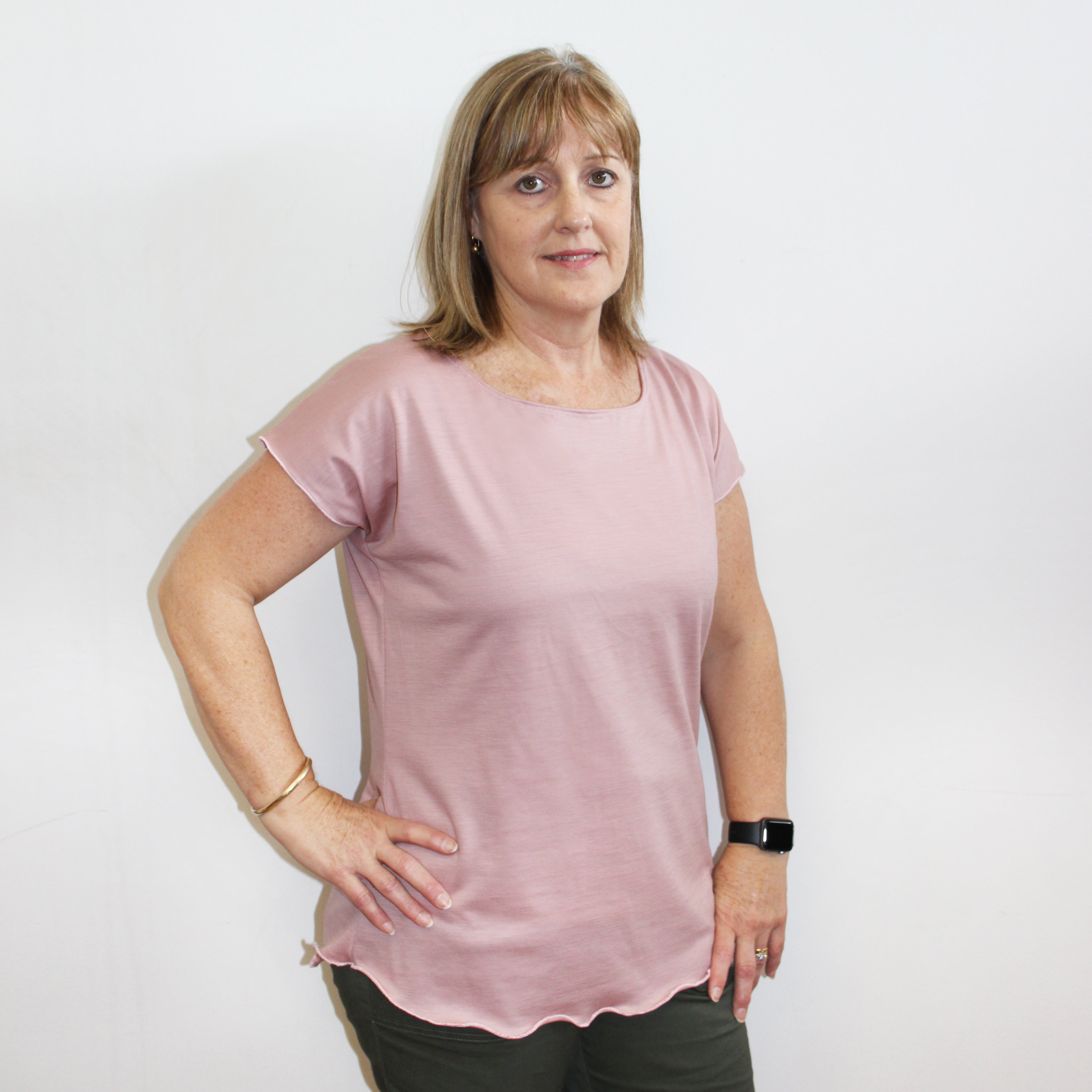 Merino Cap Sleeve Top Pink