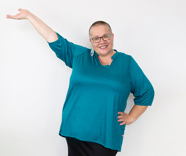 Womens Merino Tunic Top Teal