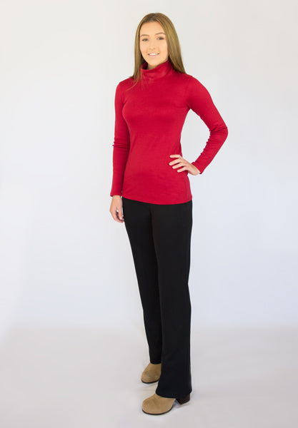 Merino Straight Leg Pants Black