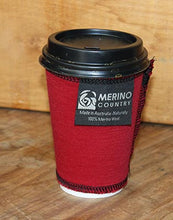 Load image into Gallery viewer, Merino Coffee Cup Cooler Red
