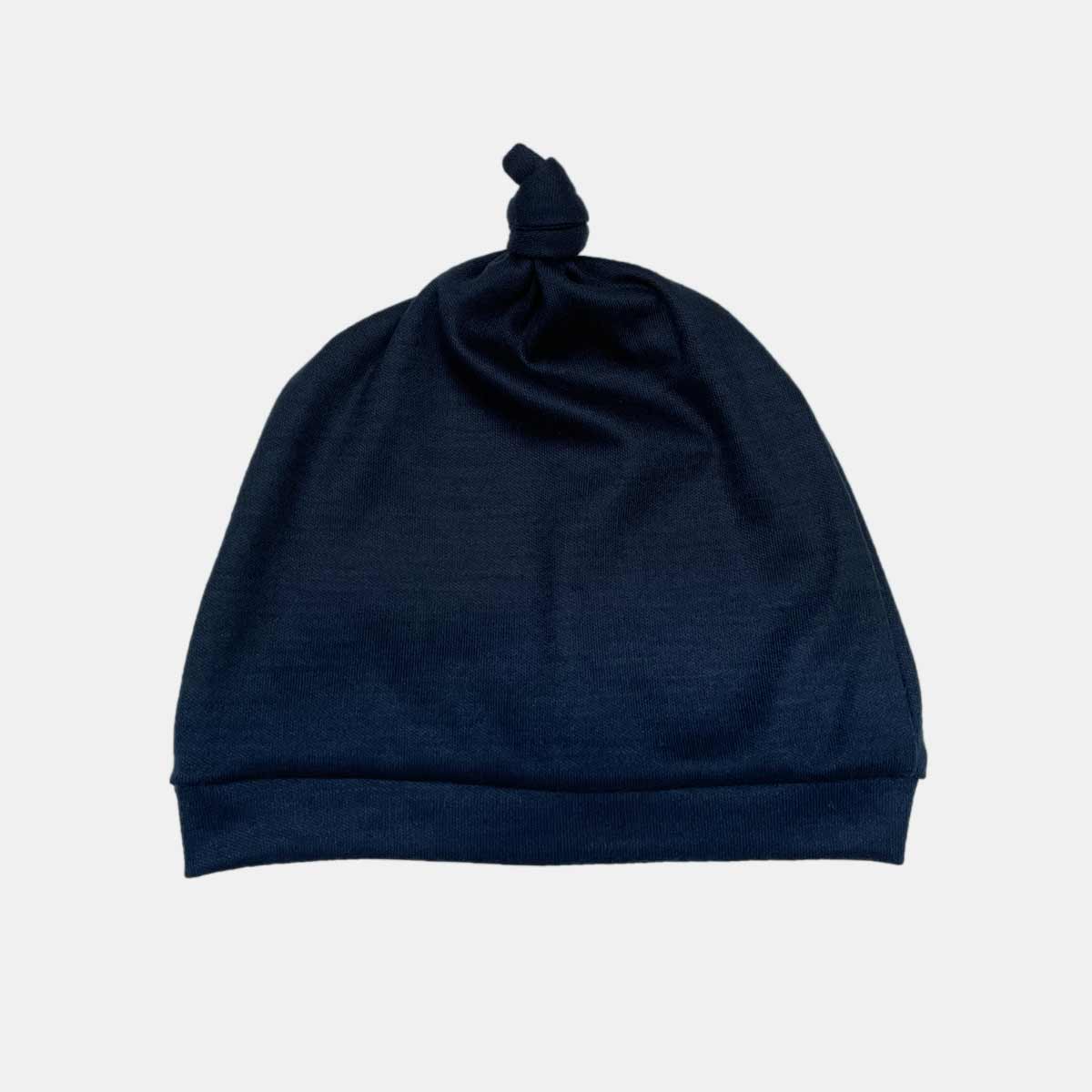 Merino Knot Beanie in Navy