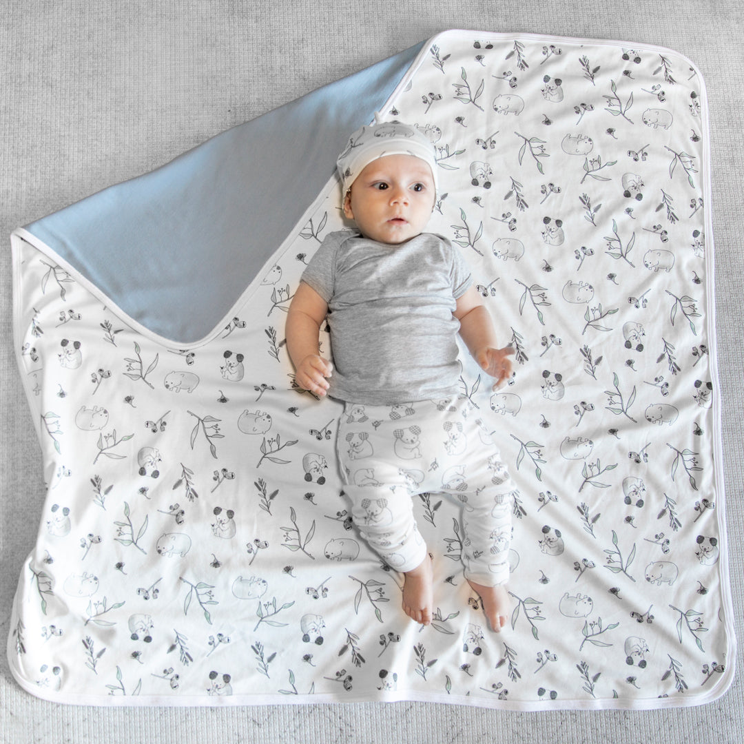 Organic Merino and Cotton Baby Blanket - Australiana