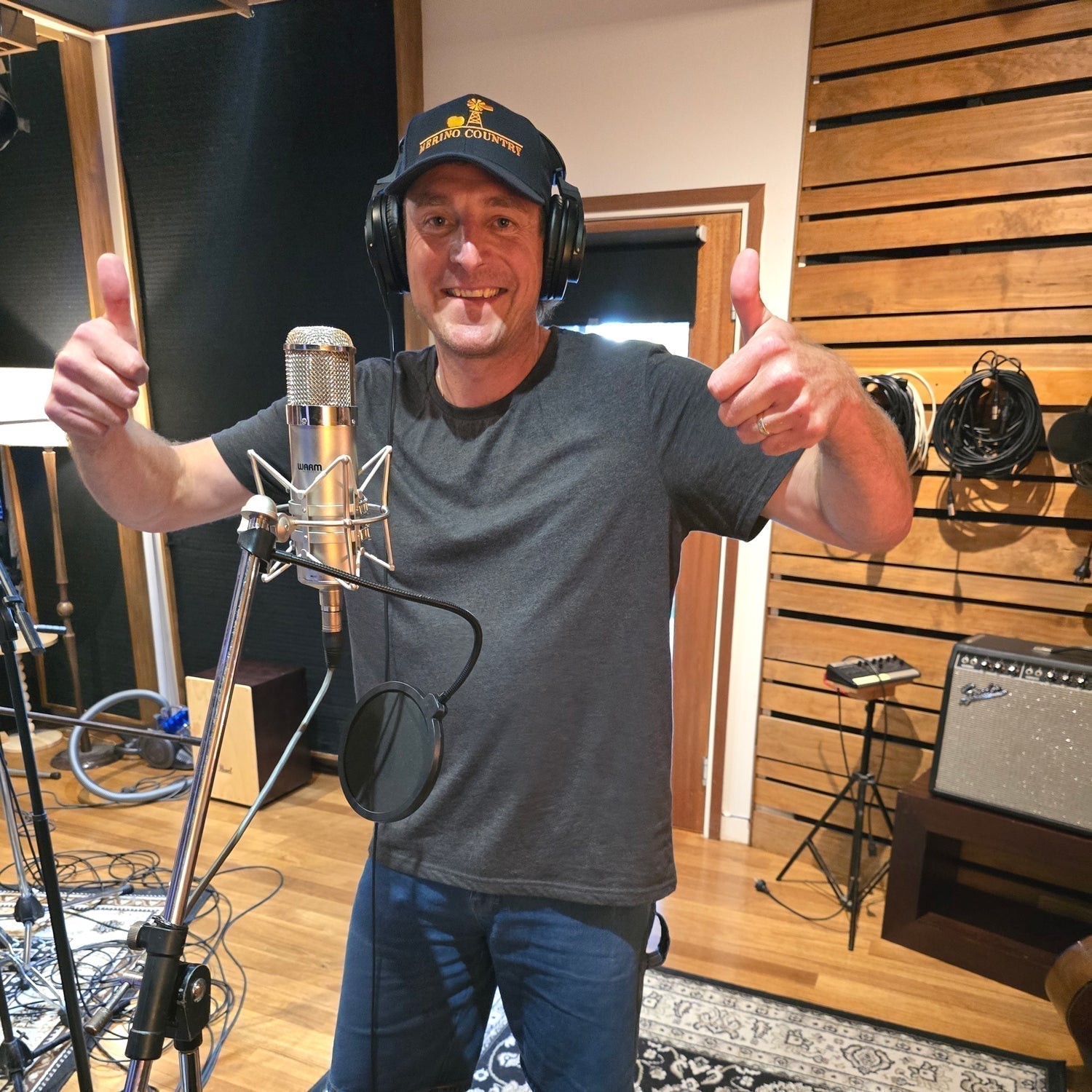 Josh Arnold Recording the Merino Country Song