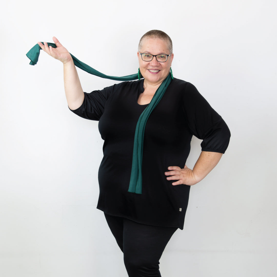 Womens Merino Tunic Top Black