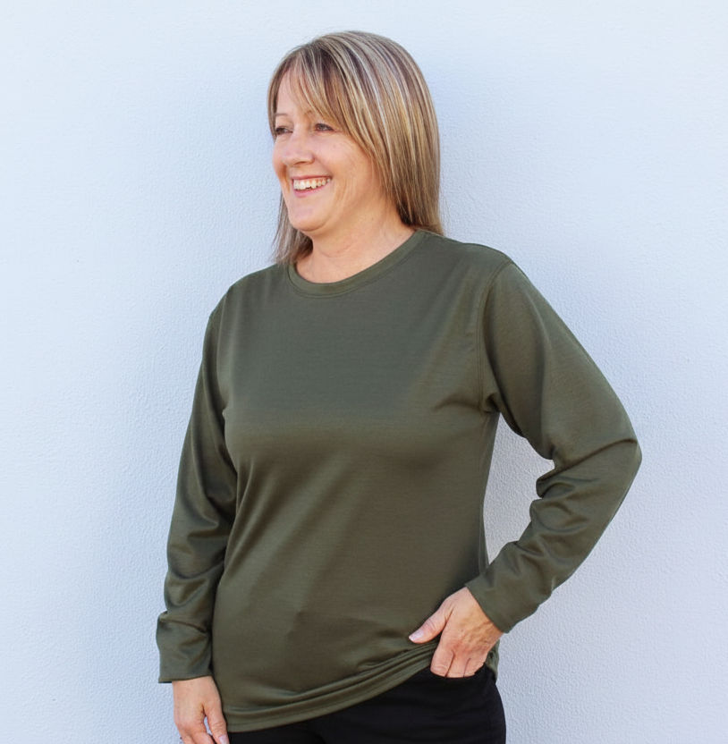 #111 Long Sleeve Crew Neck Merino T-Shirt 175gsm