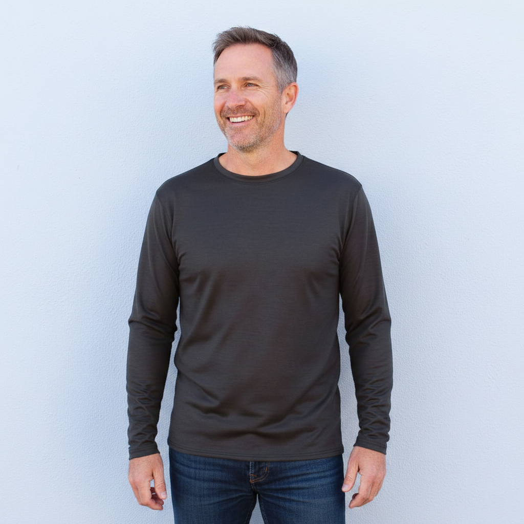 #111 Long Sleeve Crew Neck Merino T-Shirt 175gsm